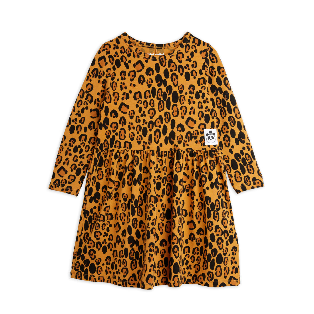 Mini Rodini Beige Basic Leopard Ls Dress Tencel