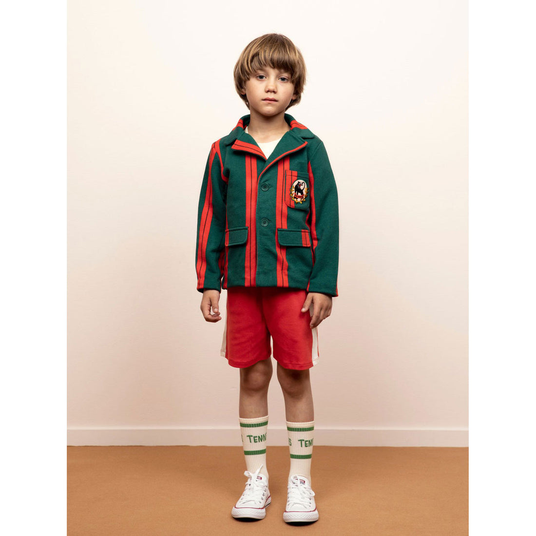 Mini Rodini Green Stripe Sweat Blazer