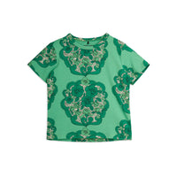 Mini Rodini Flower Aop Short Sleeve Tee - Green
