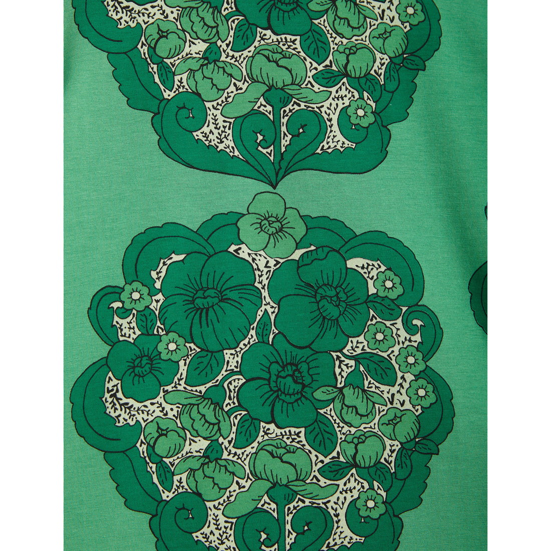 Mini Rodini Flower Aop Short Sleeve Tee - Green