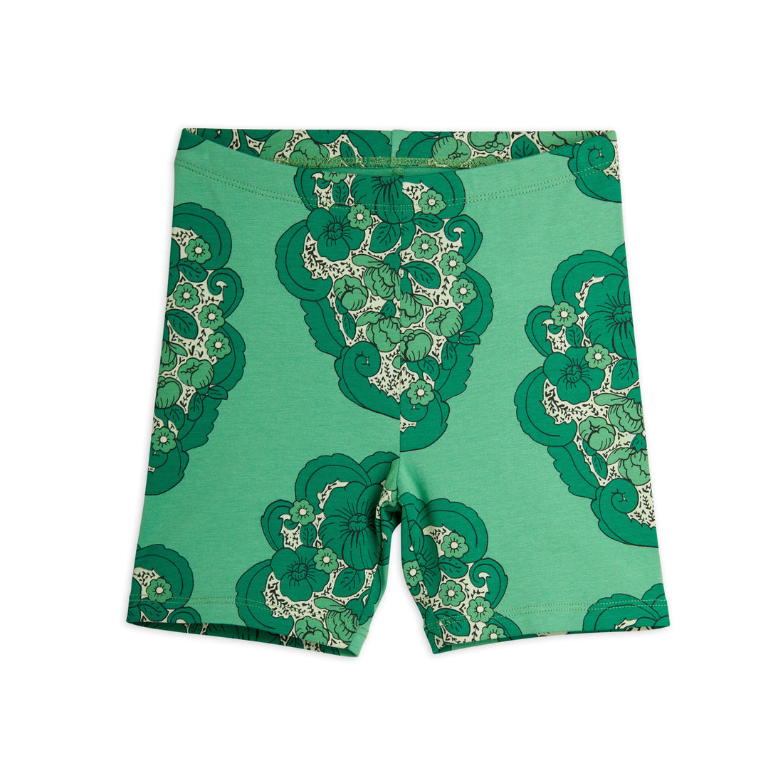 Mini Rodini Flower Aop Bike Shorts - Green