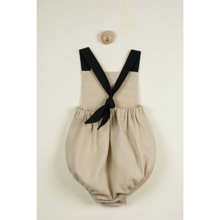 Popelin Ochre Striped Sailor Dungarees