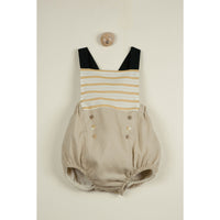 Popelin Ochre Striped Sailor Dungarees