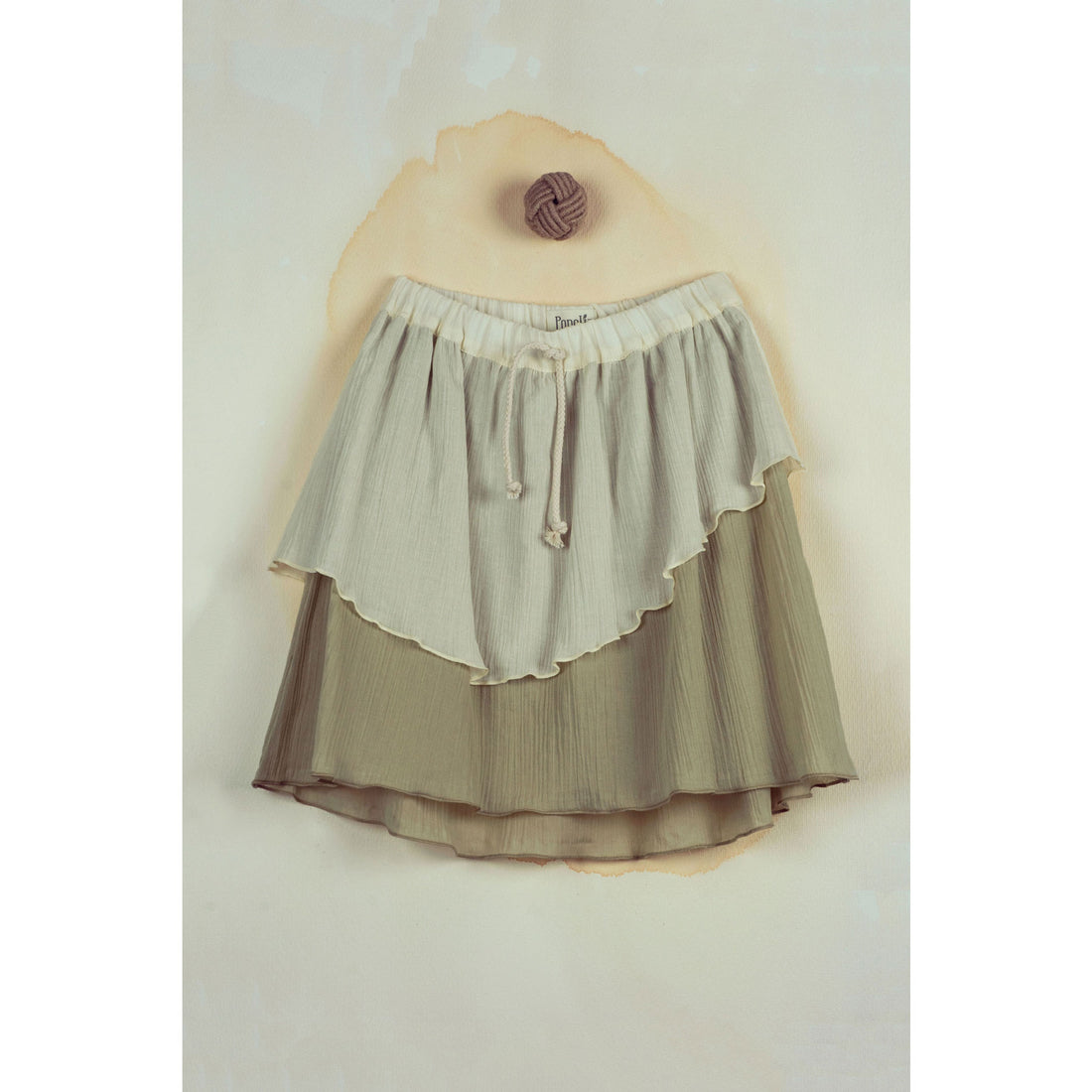 Popelin Beige Midi Length Skirt