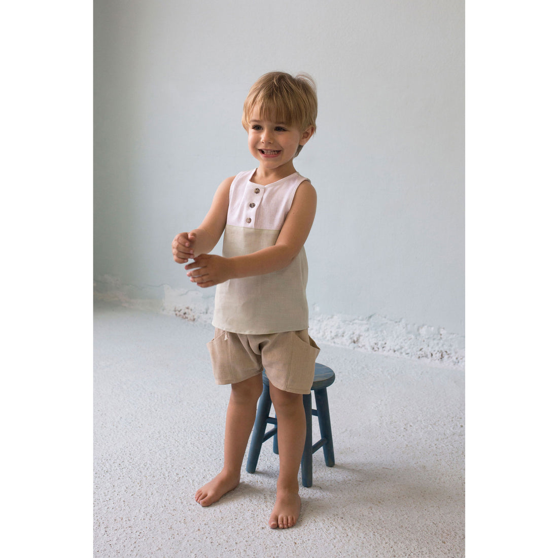 Popelin Beige Shaped Shorts