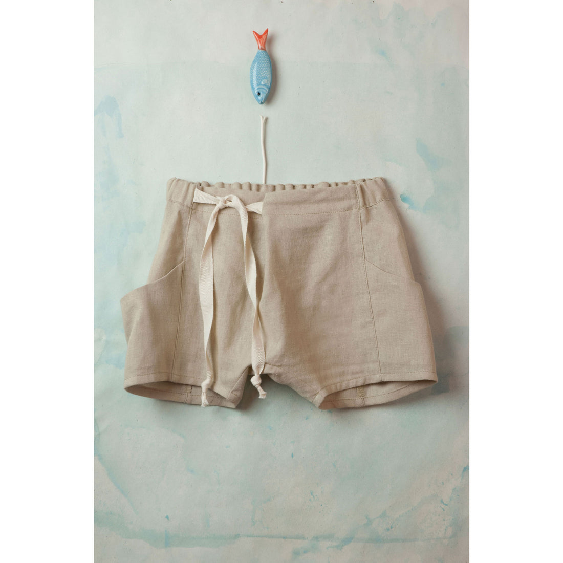 Popelin Beige Shaped Shorts