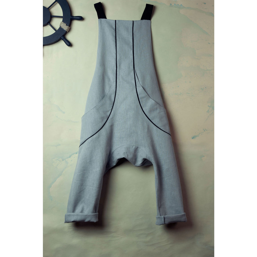 Popelin Blue Long Fishermans Dungarees