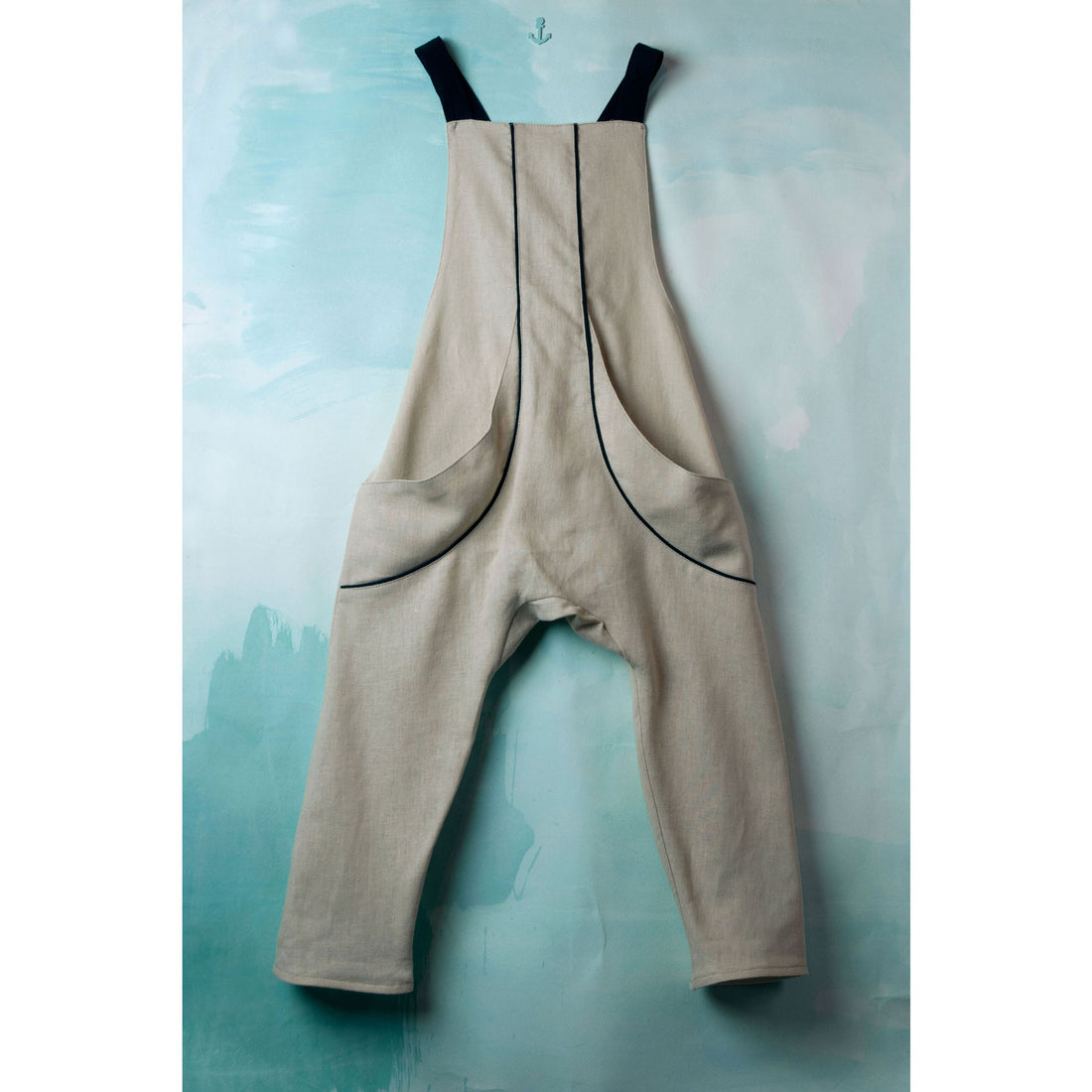 Popelin Beige Long Fishermans Dungarees