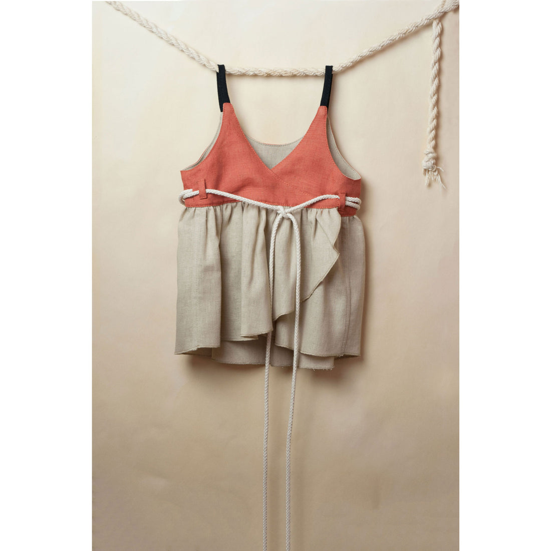 Popelin Beige Reversible Crossover Blouse