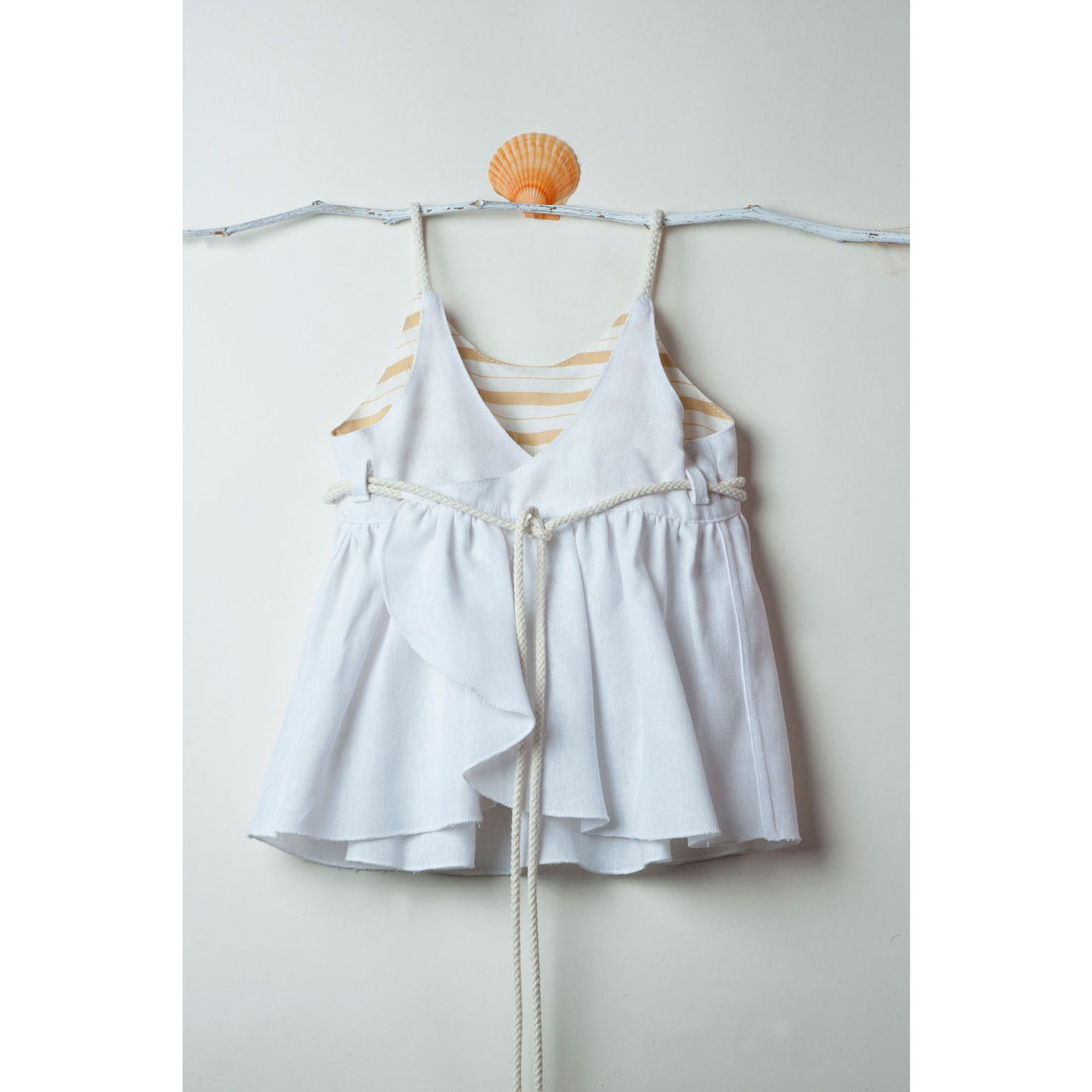 Popelin White Reversible Crossover Blouse
