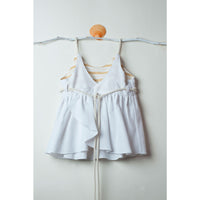 Popelin White Reversible Crossover Blouse