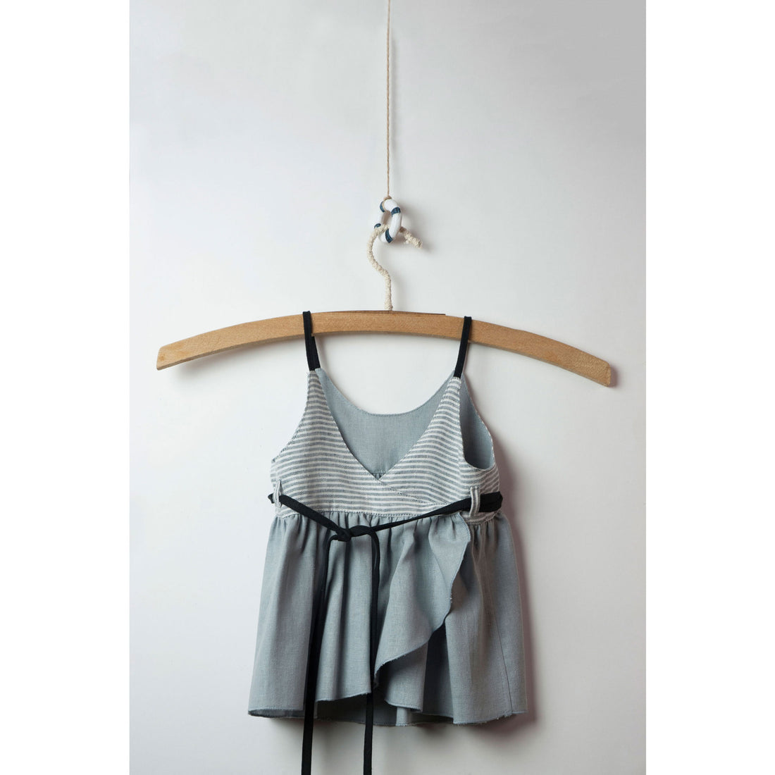 Popelin Blue Reversible Crossover Blouse