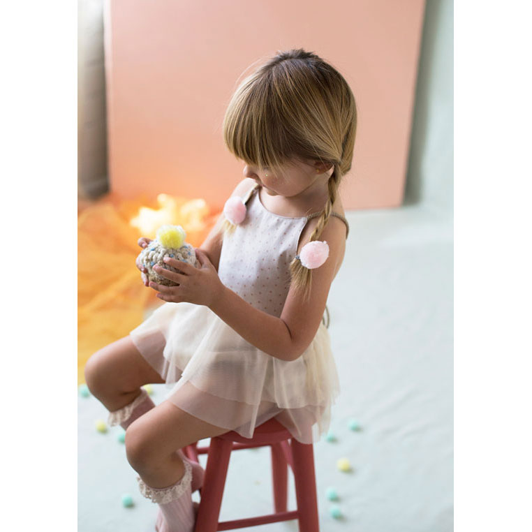 Popelin Pink Polka Dot Frill Romper