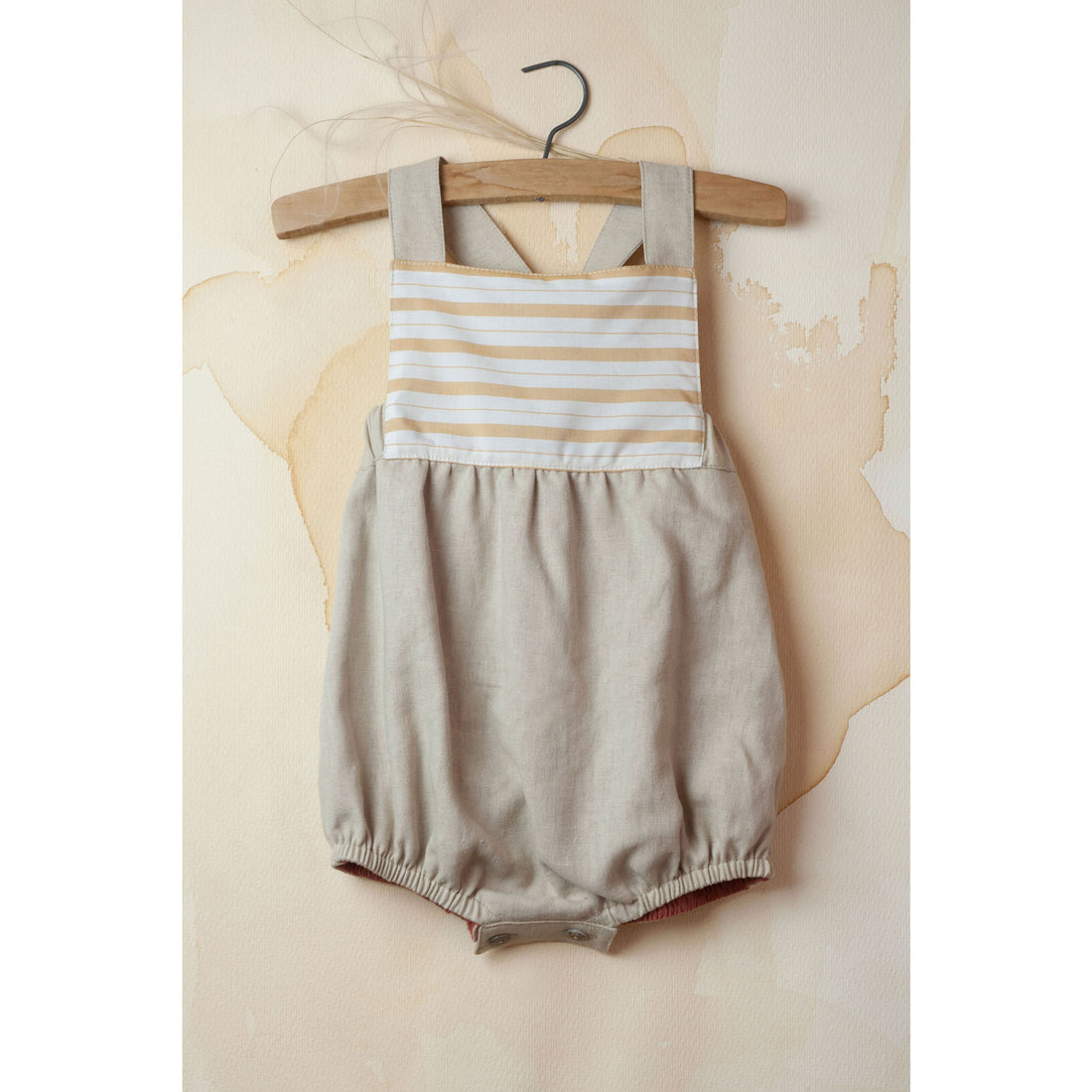 Popelin Ochre Striped Reversible Dunagrees