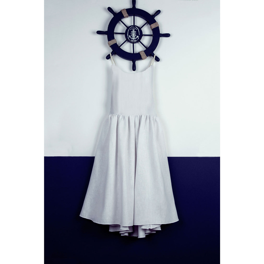 Popelin White Reversible Dress with Straps