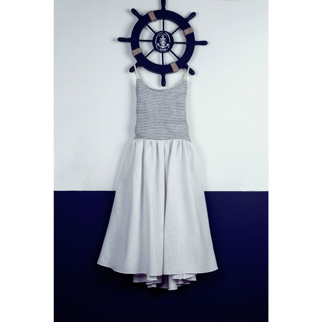 Popelin White Reversible Dress with Straps