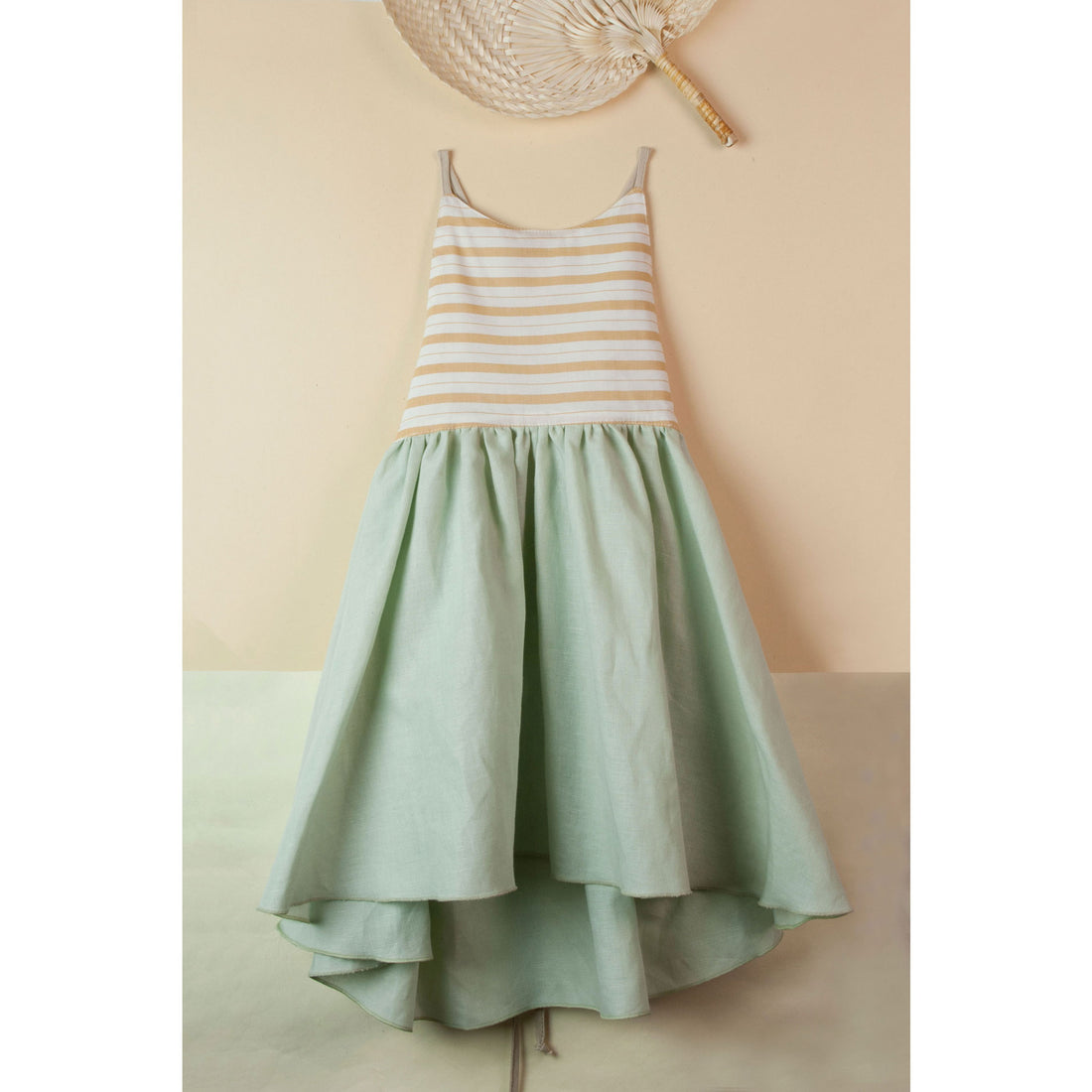 Popelin Green Reversible Dress with Straps