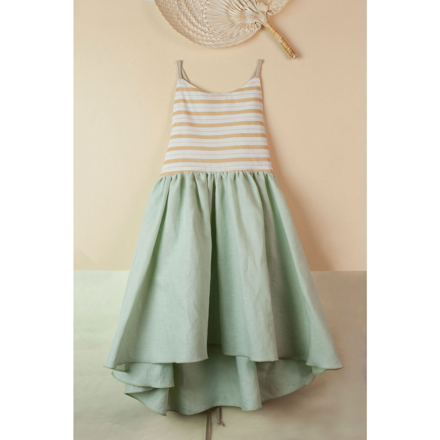 Popelin Green Reversible Dress with Straps