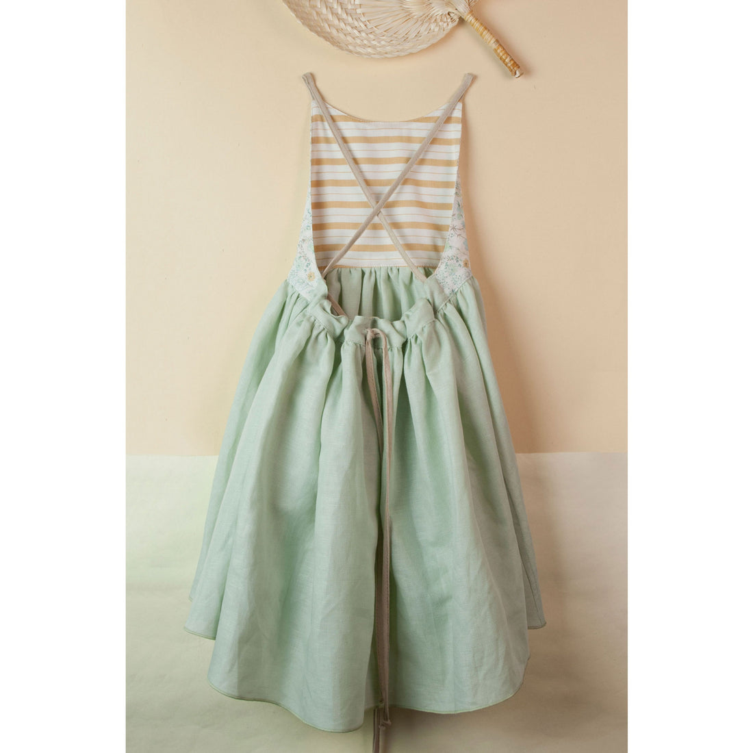 Popelin Green Reversible Dress with Straps