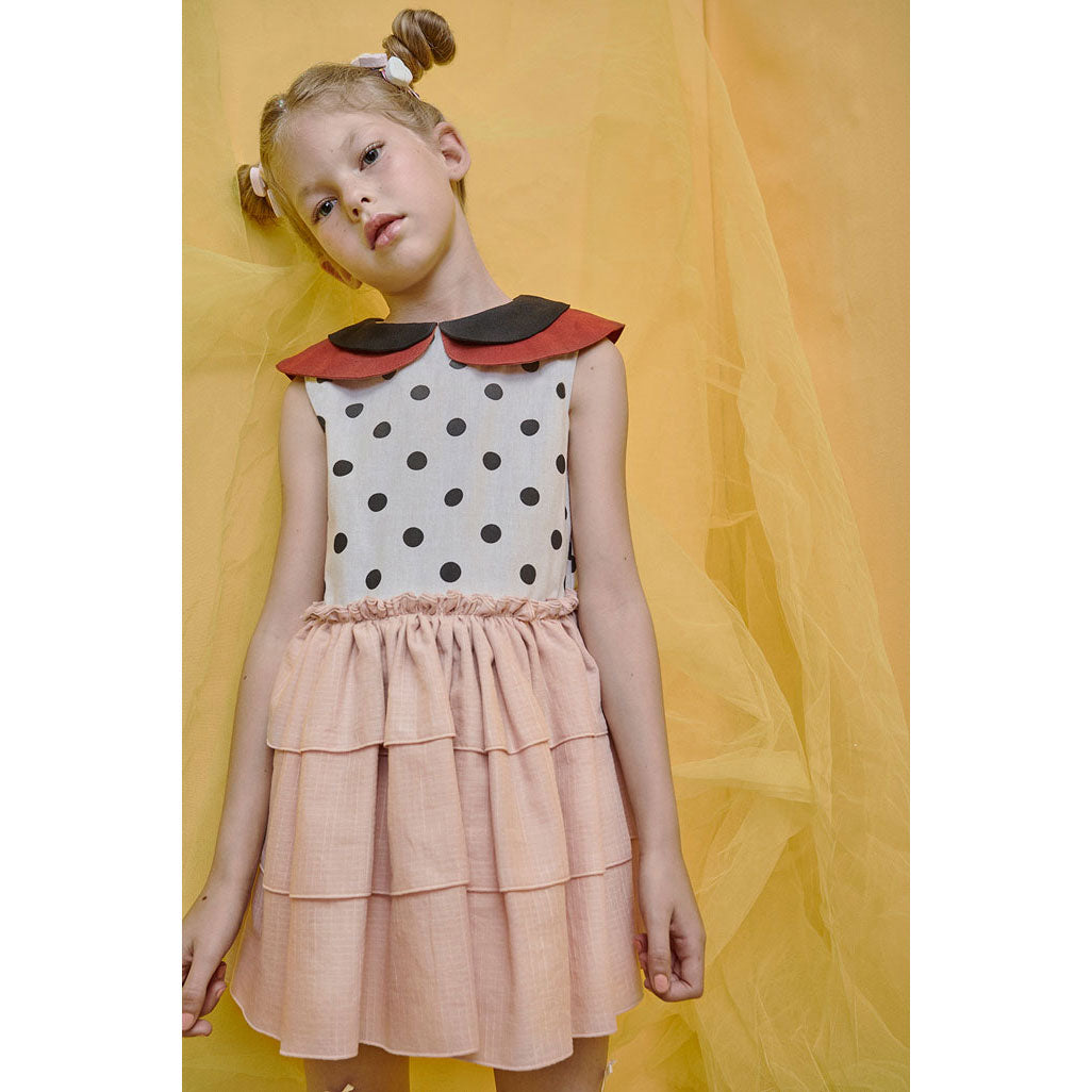 Popelin Pink Double Frill Dress