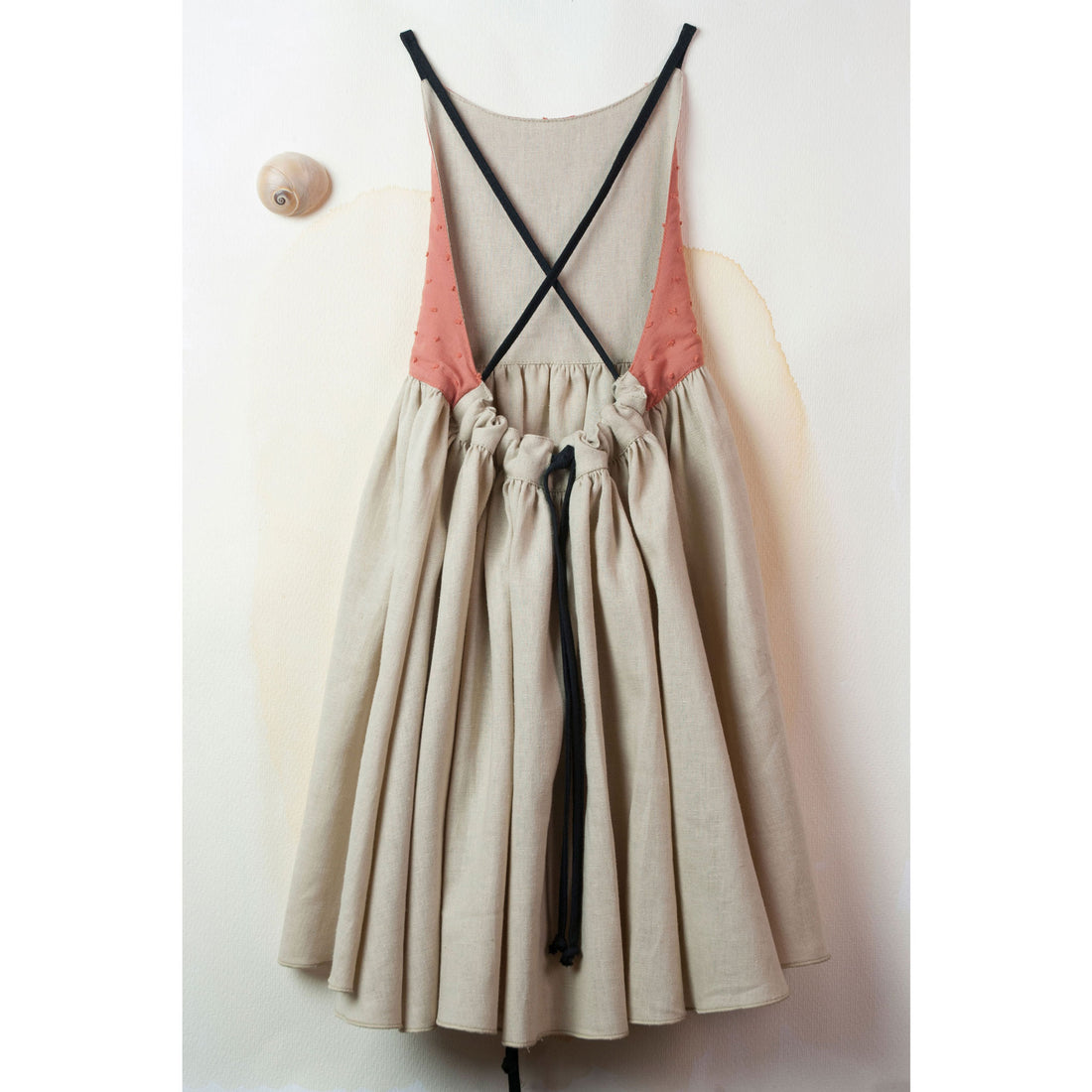 Popelin Beige Reversible Dress with Straps