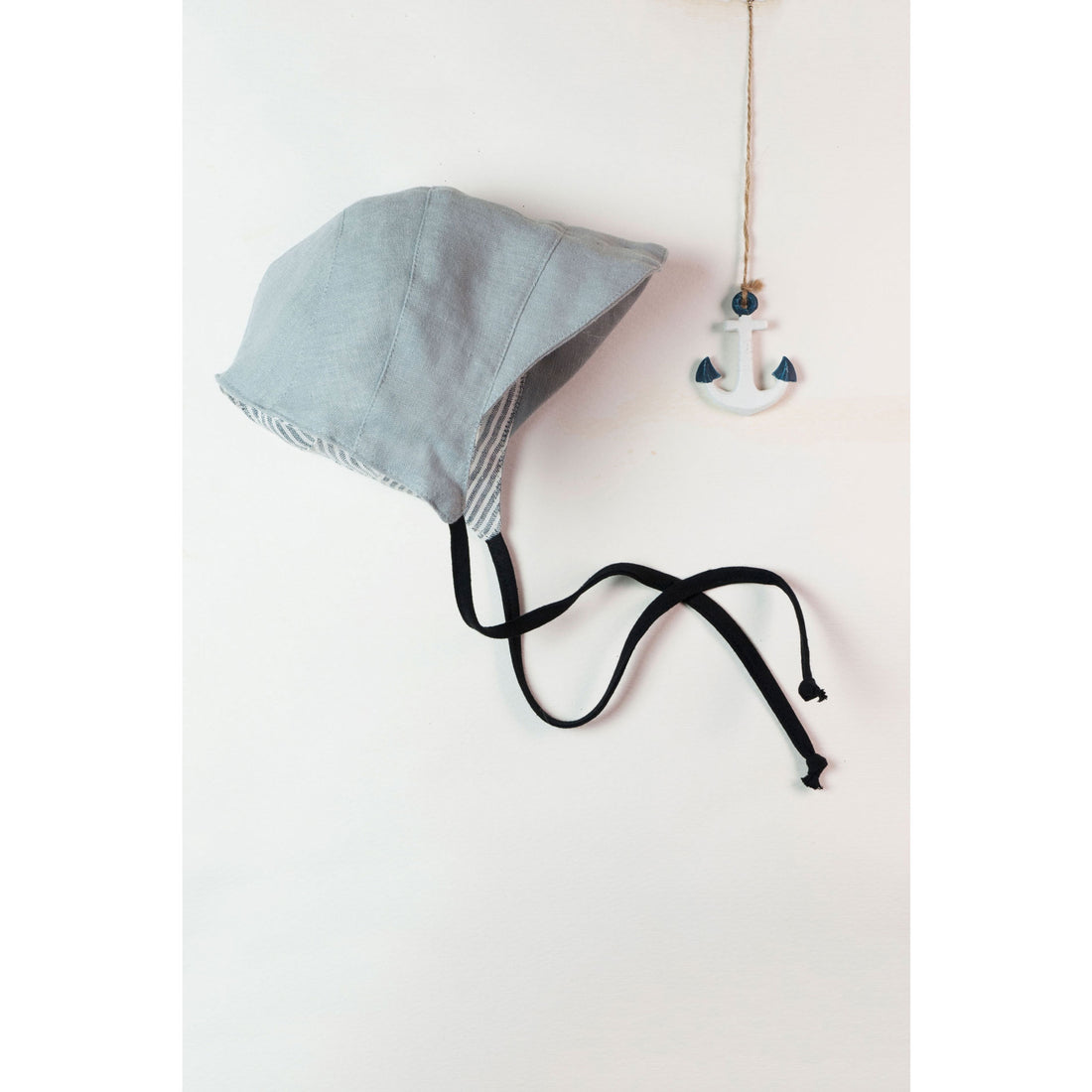 Popelin Sailor Striped Peaked Bonnet