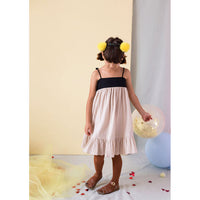 Popelin Beige Reversible Straight Neckline Dress