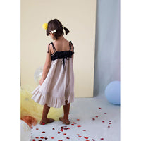 Popelin Beige Reversible Straight Neckline Dress