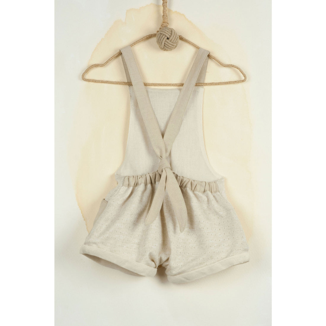 Popelin Beige Fishermans Short Dunagrees