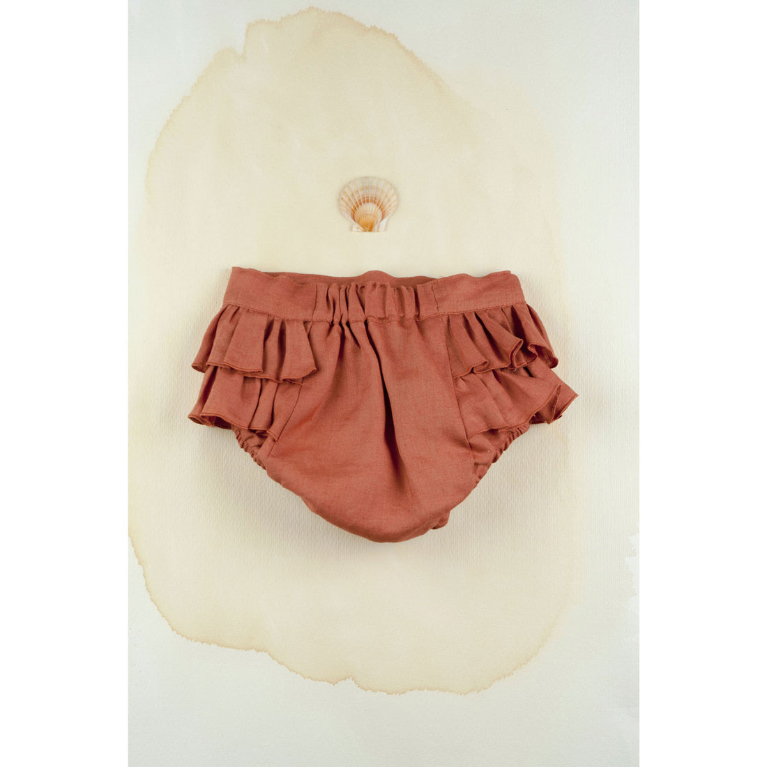Popelin Terracotta Frills Culotte