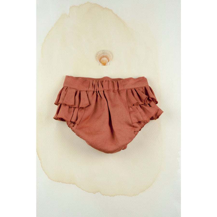 Popelin Terracotta Frills Culotte