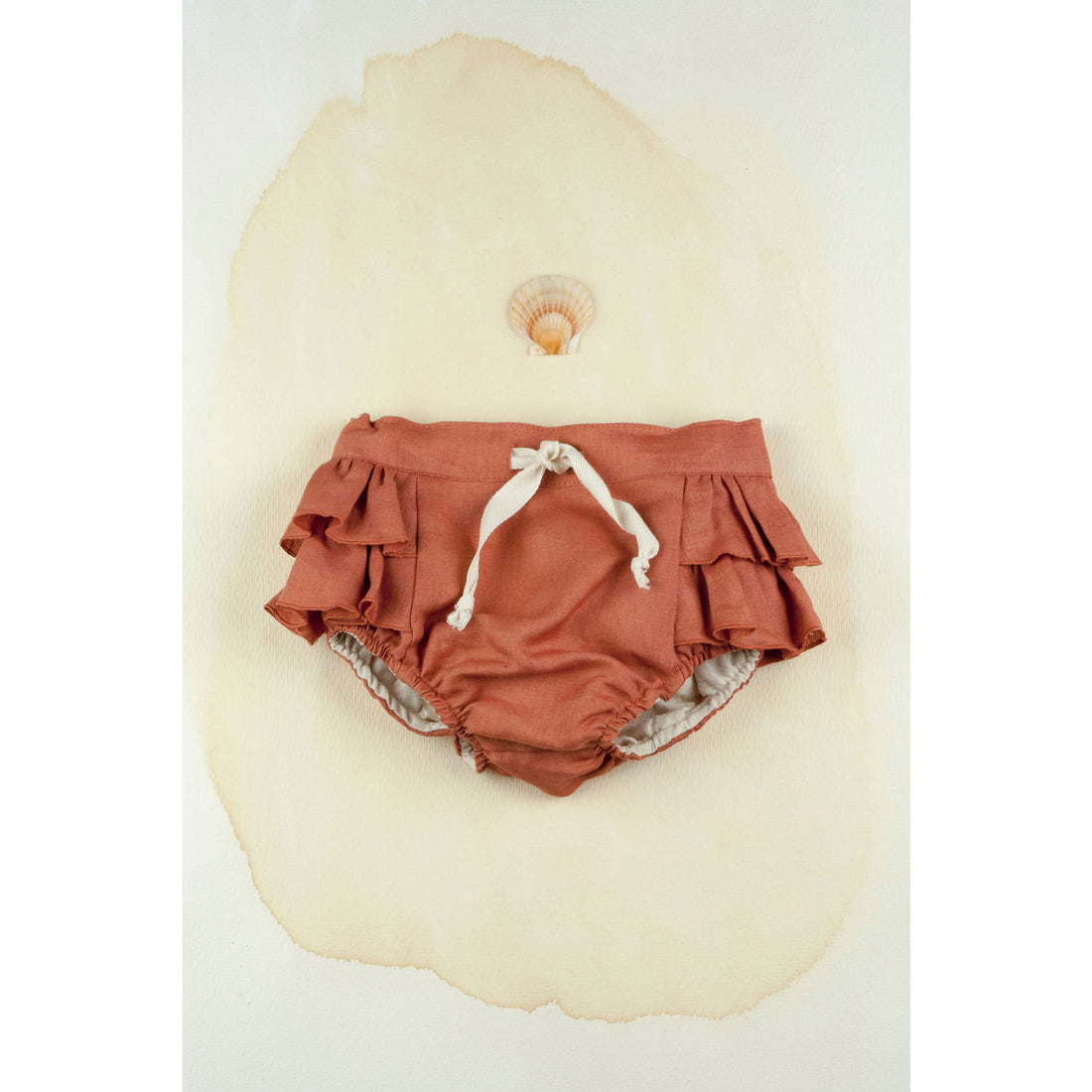 Popelin Terracotta Frills Culotte