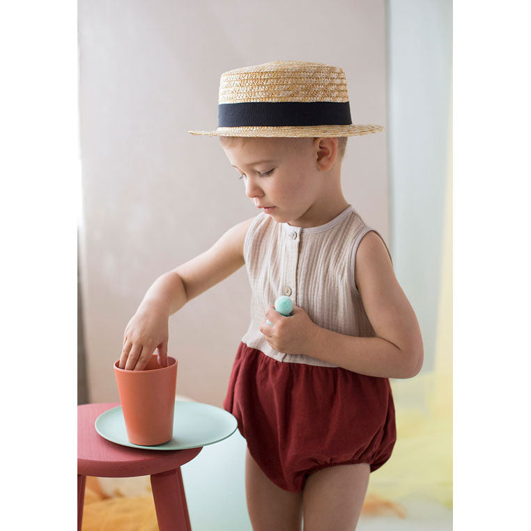 Popelin Beige Cutaway Romper
