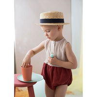 Popelin Beige Cutaway Romper