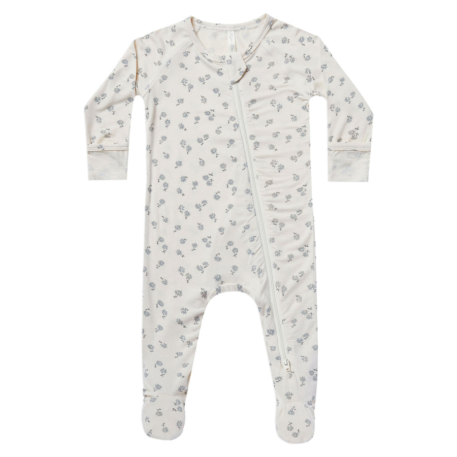 Rylee and Cru Modal Footed Sleeper | Blue Ditsy