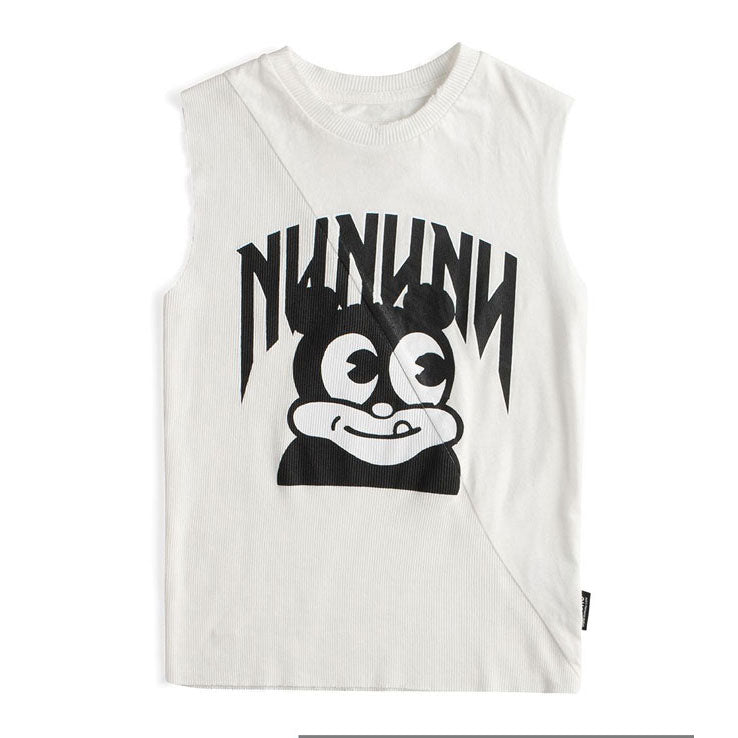NUNUNU White Mr Dopey Sleeveless Shirt