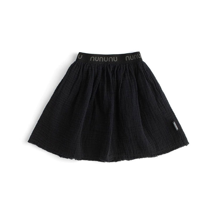 NUNUNU Black Muslin Beach Skirt