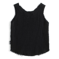 NUNUNU Black Muslin Tank Top