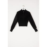 INDEE Black Knit Sweater With Zipped Collar