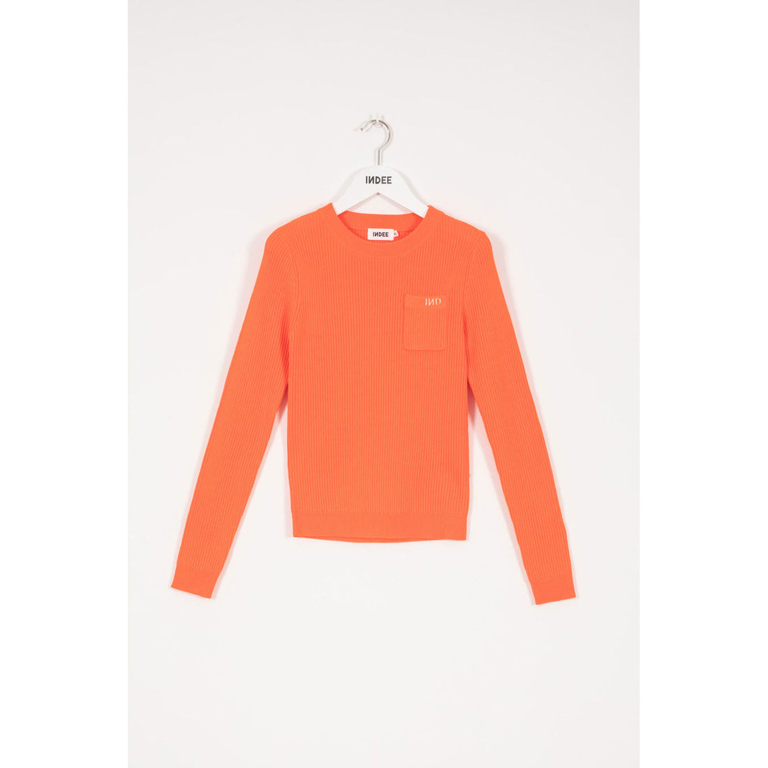 INDEE Scarlet Orange Merino Rib Knit Sweater