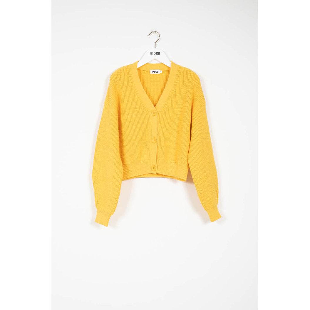Indee Saffron Yellow Cotton Cardigan
