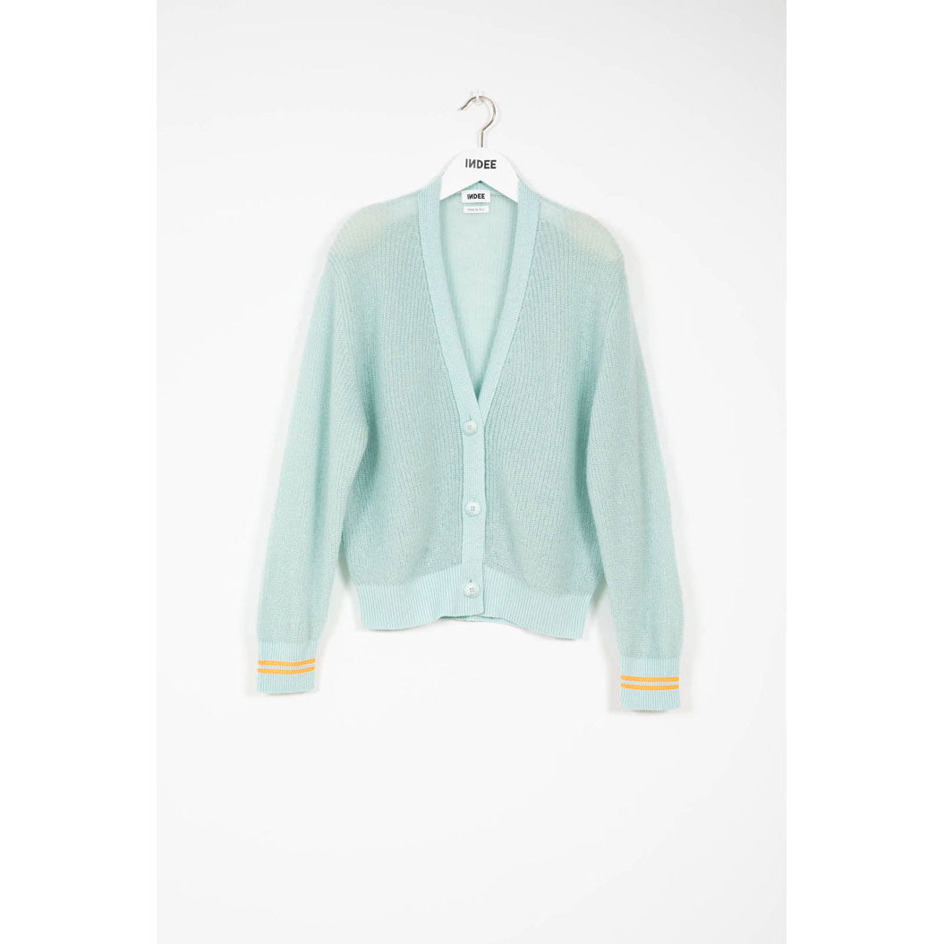 Indee Iceberg Blue Plain Mohair Knit Cardigan