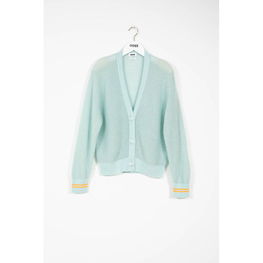 Indee Iceberg Blue Plain Mohair Knit Cardigan