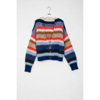 INDEE Royal Blue Mohair Multi Color Cardigan