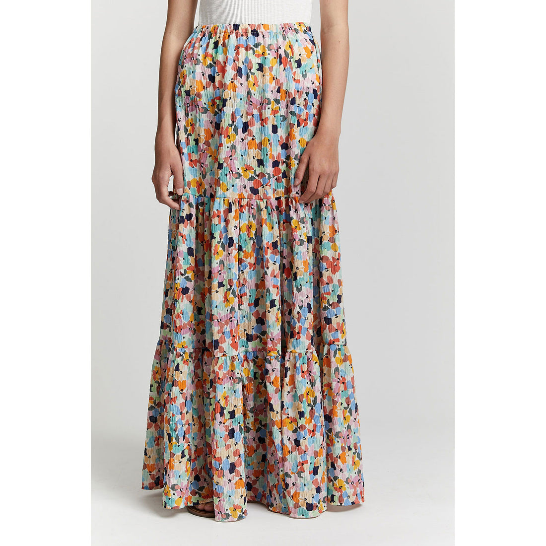 Indee Mango Orange Long Printed Skirt