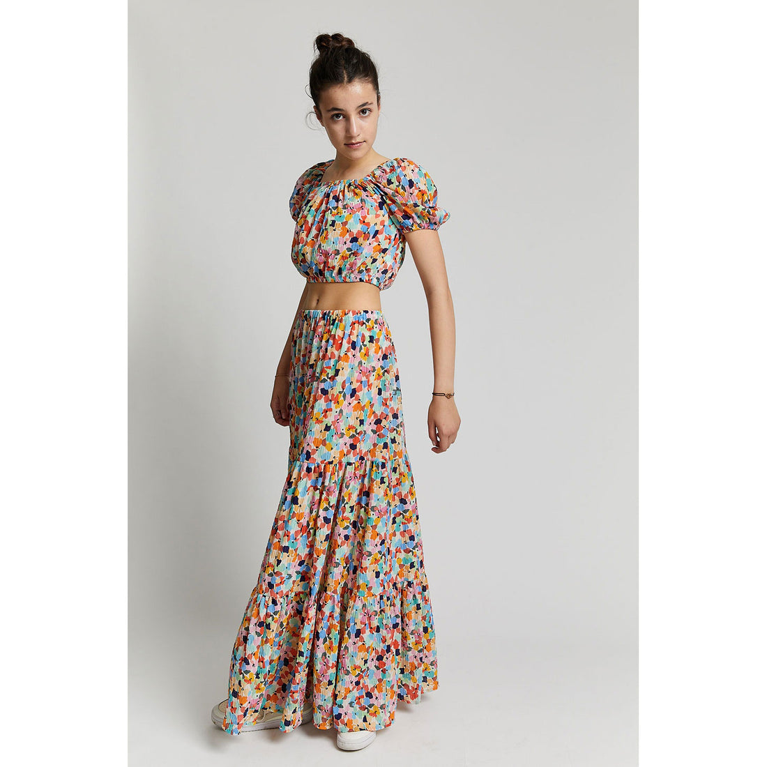 Indee Mango Orange Long Printed Skirt