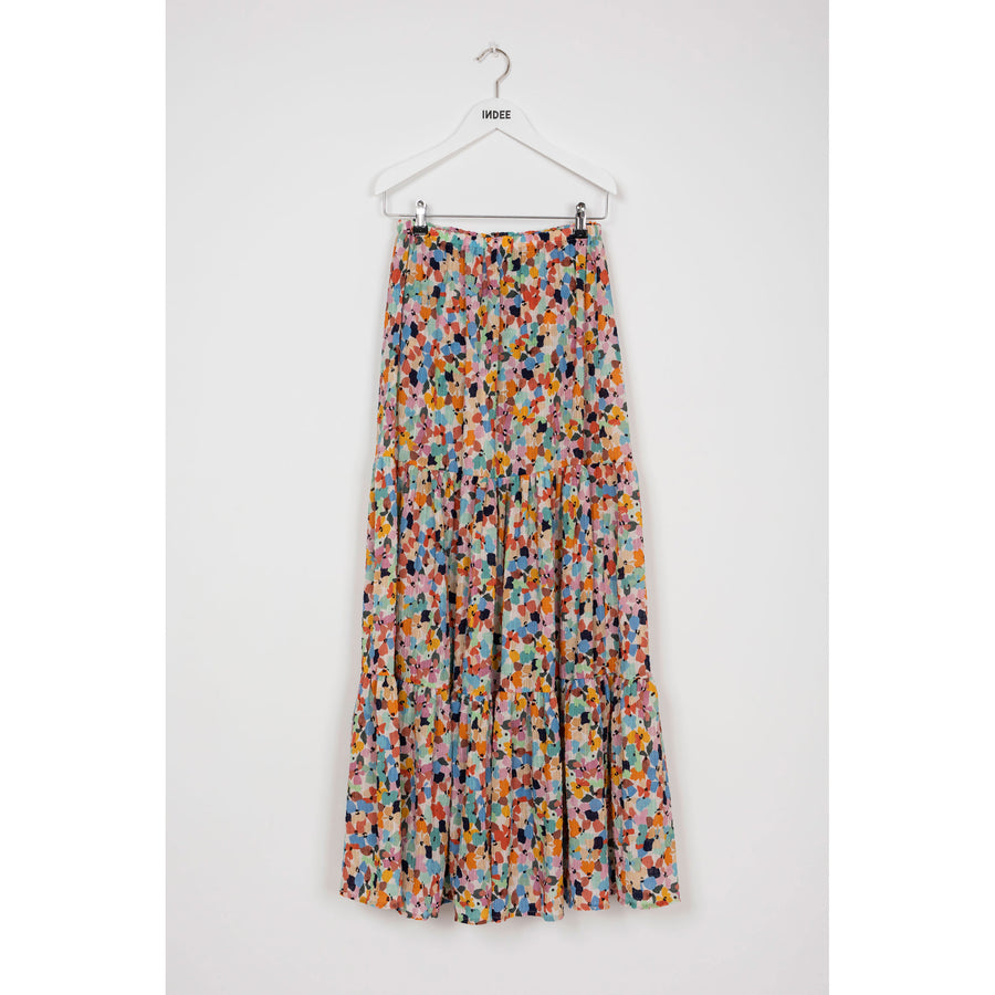 Indee Mango Orange Long Printed Skirt