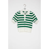 Indee Palm Green Striped Nashi Knit Polo
