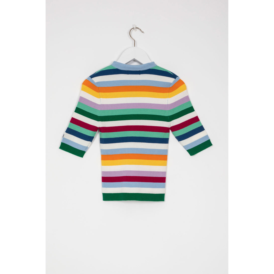 Indee Sky Blue Multi Striped Light Weight Sweater