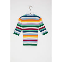 Indee Sky Blue Multi Striped Light Weight Sweater